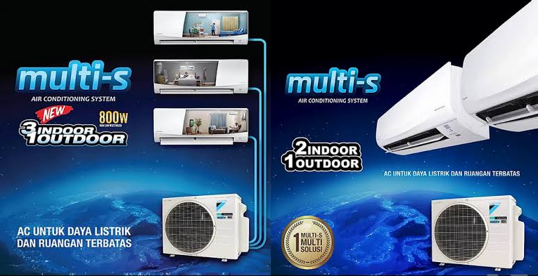 Daikin Multi-S  2 & 3 Koneksi + Paket Material Pemasangan &  Vachum