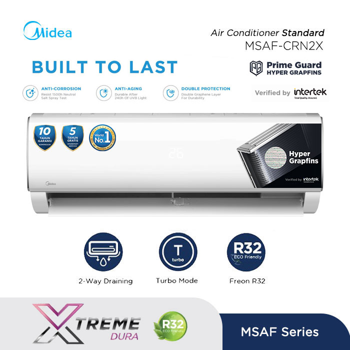 Midea Standart 2 PK MSAF XTREME DURA + Paket Pemasangan Vacuum