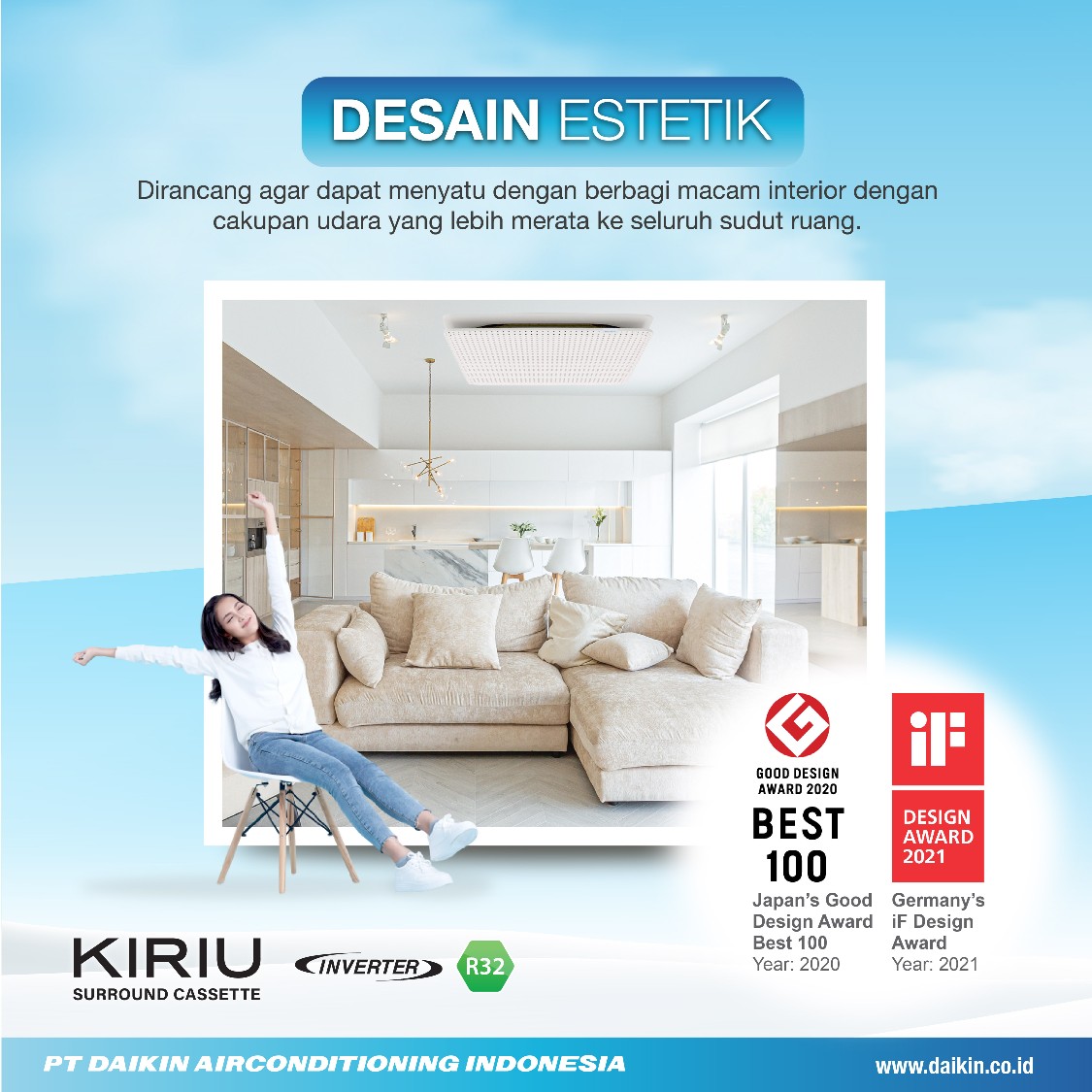 Harga AC Daikin Cassete Kiriu 4 PK Inverter